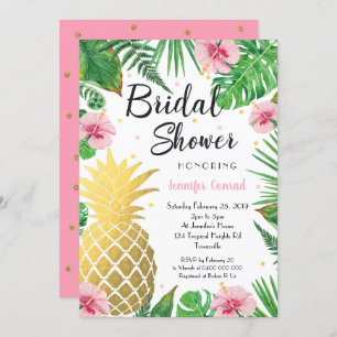 Invitación a la ducha de novia tropical, piña dora