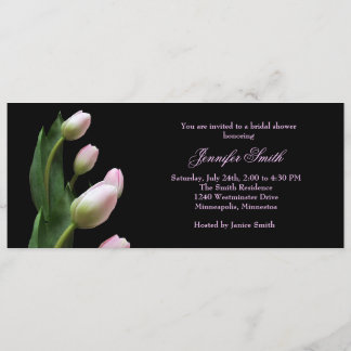 Invitación a la ducha de novia tulipanos rosados