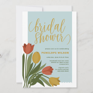 Invitación a la ducha de novia Tulips de primavera