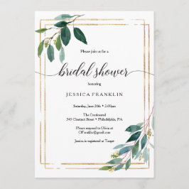 Invitación a la ducha de novia verde