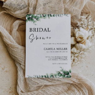 Invitación a la ducha de novia verde
