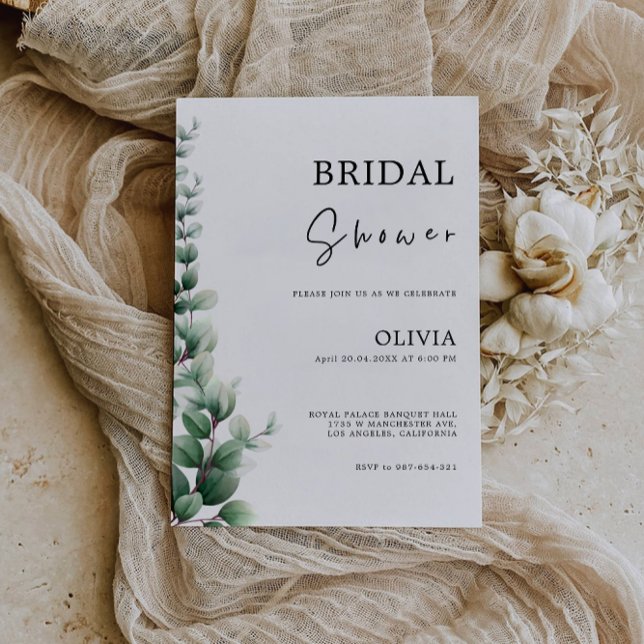 Invitación a la ducha de novia verde (Greenery Bridal Shower Invitation)