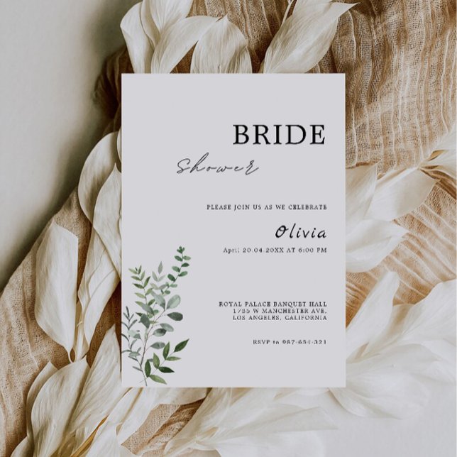 Invitación a la ducha de novia verde (Greenery Bridal Shower Invitation)