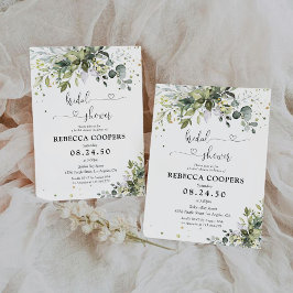 Invitación a la ducha de novia verde