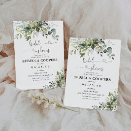 Invitación a la ducha de novia verde