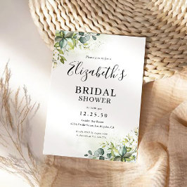 Invitación a la ducha de novia verde