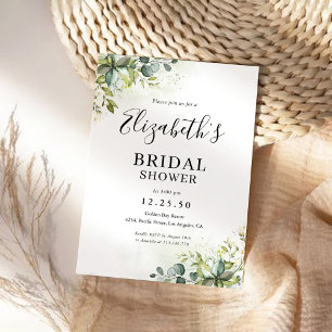 Invitación a la ducha de novia verde