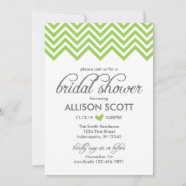 Invitación a la ducha de novia verde Chevron