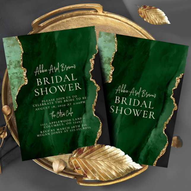 Invitación a la ducha de novia verde esmeralda (Subido por el creador)