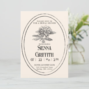 Invitación a la ducha de novia vintage Blanco an