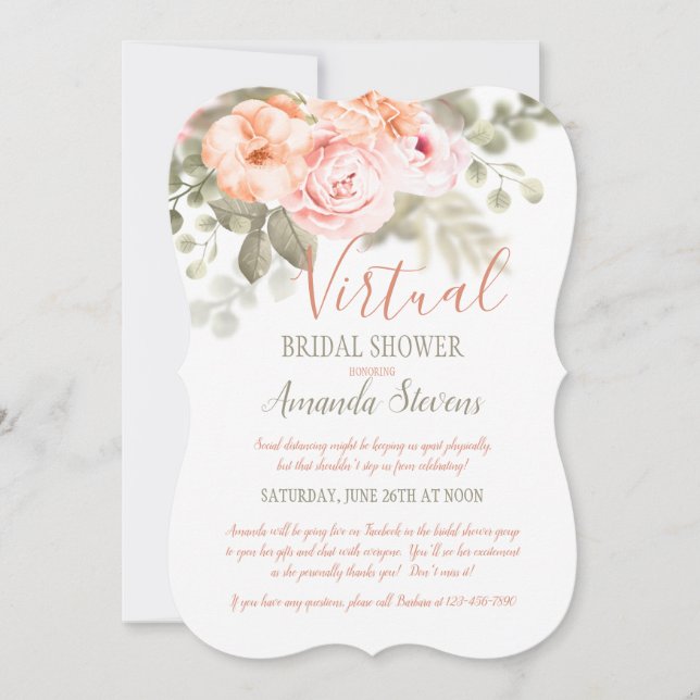 Invitación a la ducha de novia virtual (Anverso)