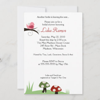 Invitación a la ducha de novia Woodland Birdie 5x7