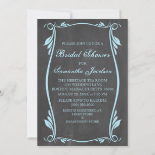Invitación a la ducha de novias Blue Flourish Chal