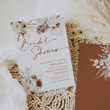 Invitación a la ducha de novias Boho Pampas