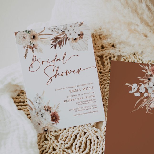 Invitación a la ducha de novias Boho Pampas (Subido por el creador)