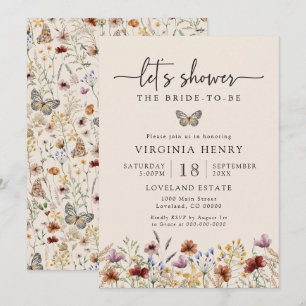 Invitación a la ducha de novias Boho Tiny Wildflow