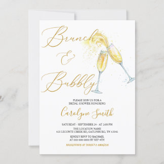 Invitación a la ducha de novias Brunch and Bubbly
