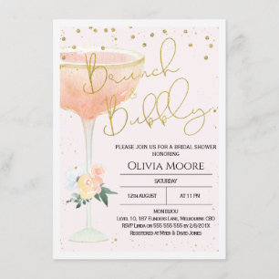 Invitación a la ducha de novias bubbly brunch cham