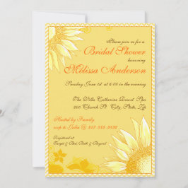 Invitación a la ducha de novias Chevron amarilla L
