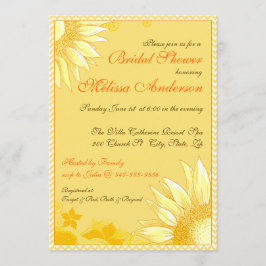 Invitación a la ducha de novias Chevron amarilla L