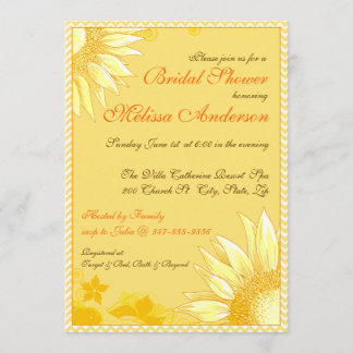 Invitación a la ducha de novias Chevron amarilla L