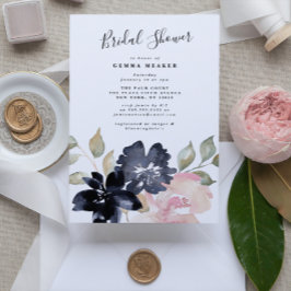 Invitación a la ducha de novias con acuarela román