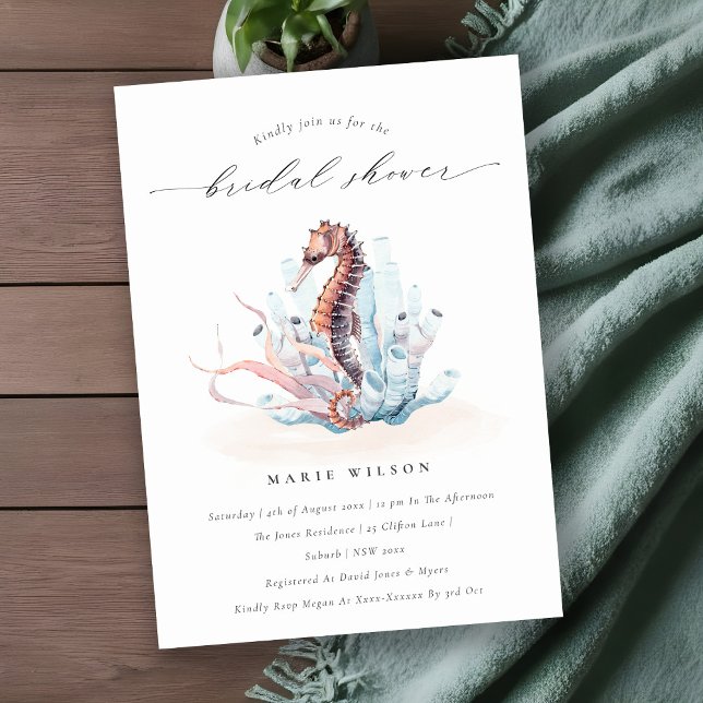 Invitación a la ducha de novias con algas marinas  (Subido por el creador)