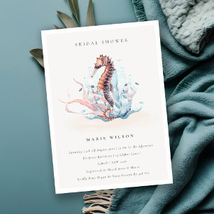 Invitación a la ducha de novias con algas marinas