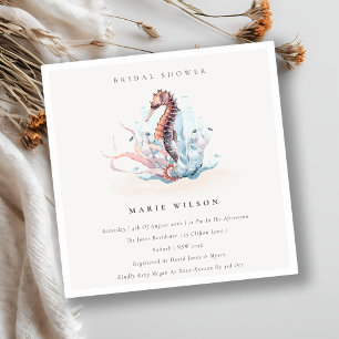 Invitación a la ducha de novias con algas marinas