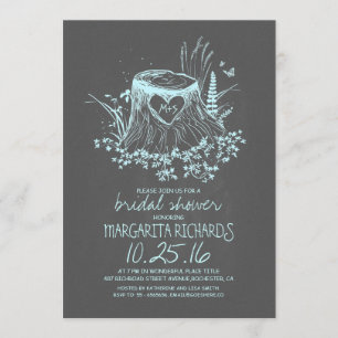 Invitación a la ducha de novias con árbol de coraz