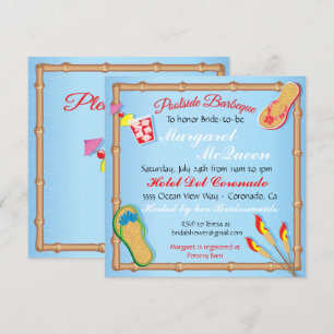 Invitación a la ducha de novias con barbacoa en la