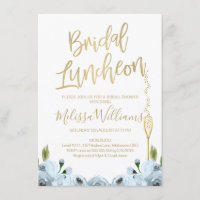 Invitación a la ducha de novias con Blue Floral Lu