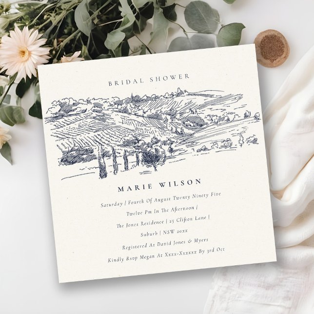 Invitación a la ducha de novias con boceto de invi (Subido por el creador)