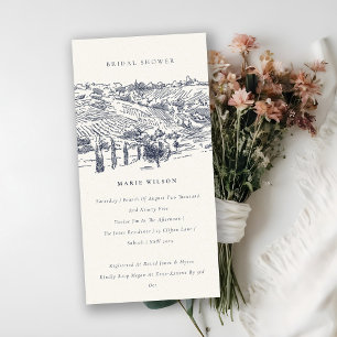 Invitación a la ducha de novias con boceto de invi