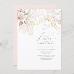 Invitación a la ducha de novias con boho floral se