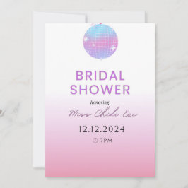 Invitación a la ducha de novias con bola de disco
