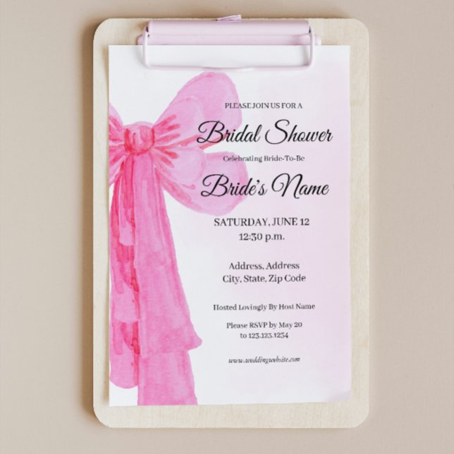 Invitación a la ducha de novias con bonito rosado  (Subido por el creador)