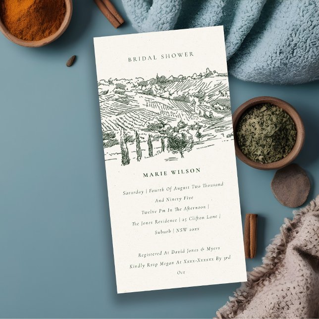 Invitación a la ducha de novias con bosquejo de mo (Subido por el creador)