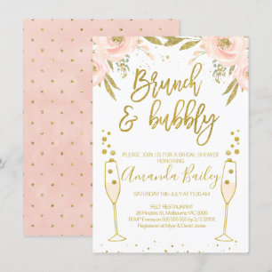 Invitación a la ducha de novias con brunch de cham