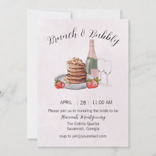 Invitación a la ducha de novias con brunch y bubbl