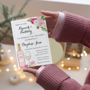 Invitación a la ducha de novias con brunch y bubbl
