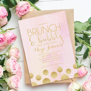 Invitación a la ducha de novias con brunch y bubbl
