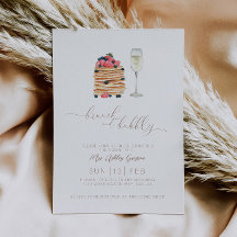 Invitación a la ducha de novias con brunch y bubbl