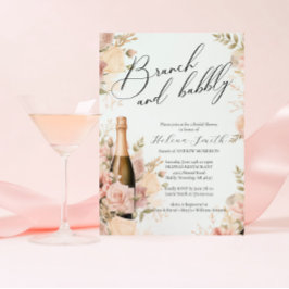 Invitación a la ducha de novias con brunch y bubbl