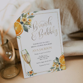 Invitación a la ducha de novias con brunch y bubbl
