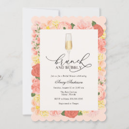 Invitación a la ducha de novias con brunch y bubbl