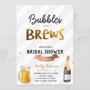 Invitación a la ducha de novias con burbujas y bre