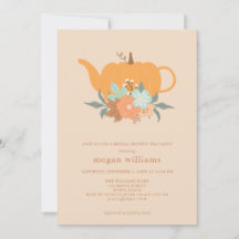 Invitación a la ducha de novias con calabaza Fiest