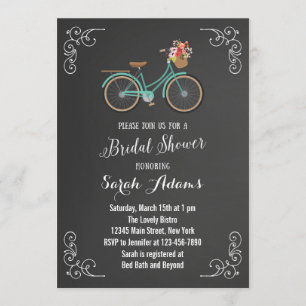 Invitación a la ducha de novias con chalkboard en 