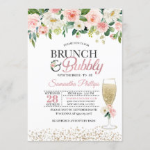 Invitación a la ducha de novias con color de color